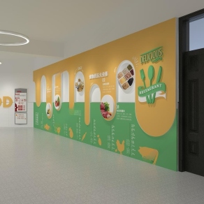 现代校园食堂走廊3D模型下载